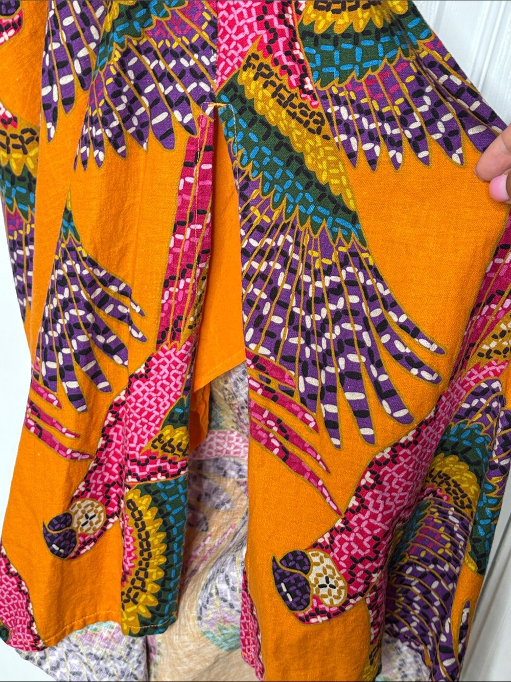 Farm Rio Orange Macaw Print Halter Dress Size XL - Picture 3 of 5